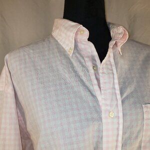 Brooks Brothers Pink Gingham Relaxed Fit Button-Down Shirt 16-4